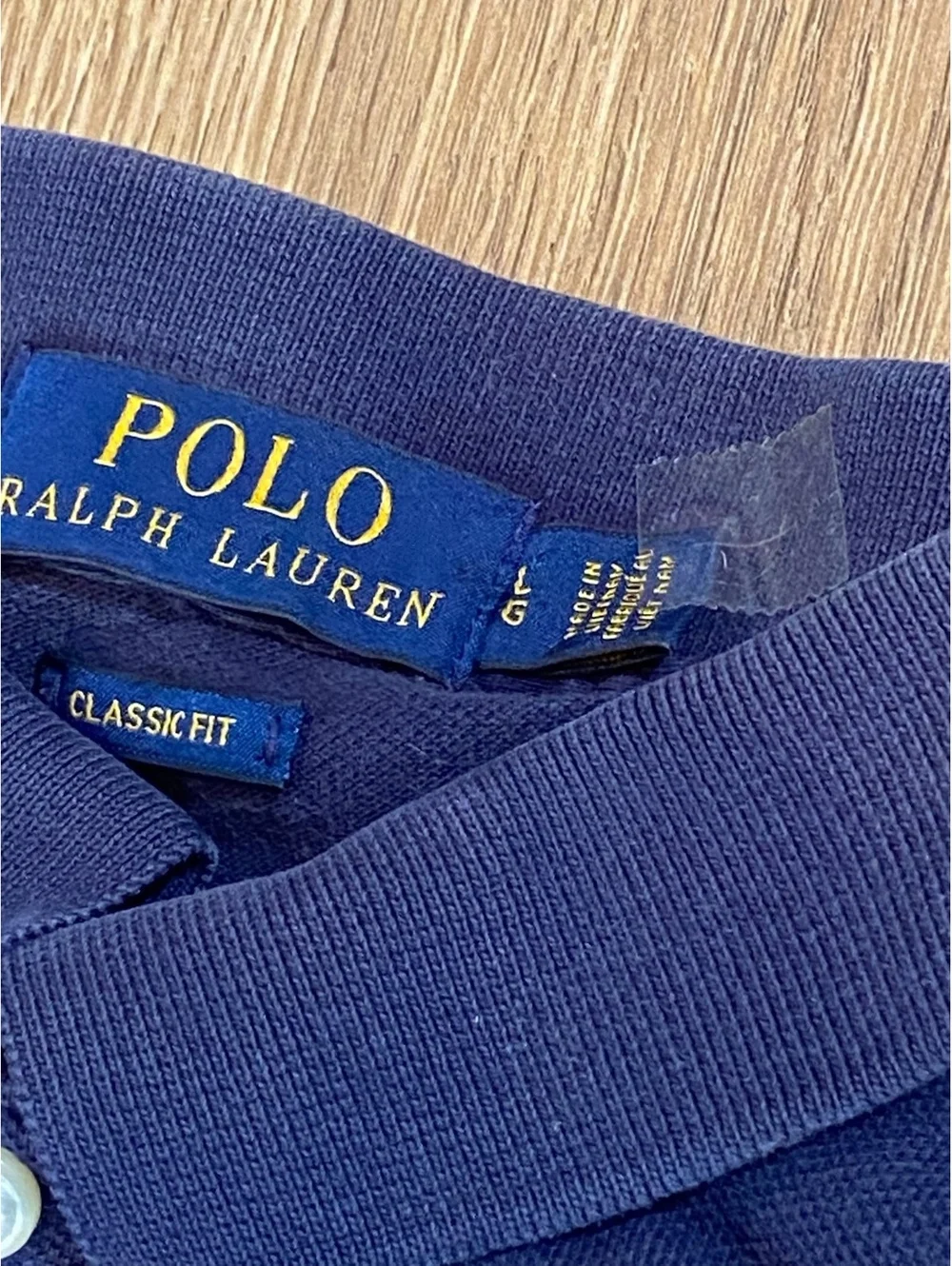 Polo Ralph Lauren Navy Blue Polo Shirt with Red Logo Size Large